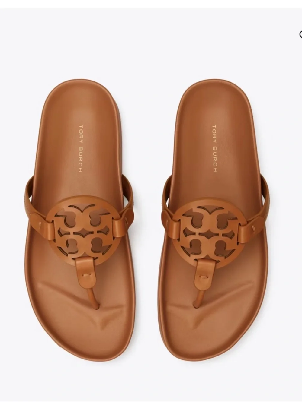 Tory Burch Sandals Miller Cloud Thong in Bourbon Miele Tan
